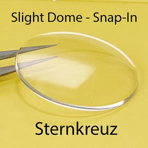 Sternkreuz Snap In gewölbte Acryl Uhr Kristalle Glas Ersatz 22mm-50mm - Bild 1 von 4