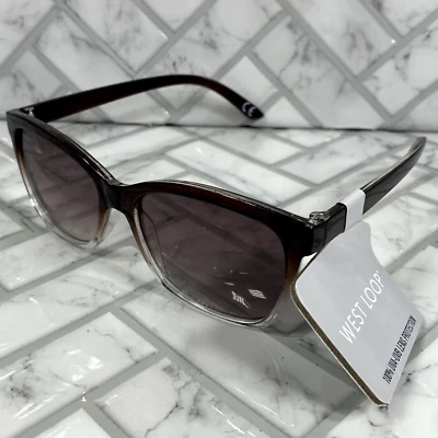 Новый с Ярлыками West петля солнцезащитные очки POR 23 510 коричневый/прозрачная оправа коричневый объектив 100% UVA-UVB - Изображение 1 из 4