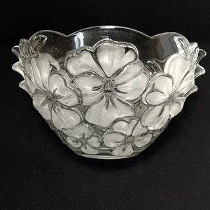 Mikasa 10 3/4" Bowl Studio Nova PANSY BOUQUET Germany 3D Satin Clear - Picture 1 of 12