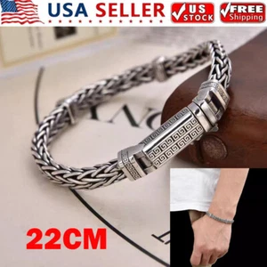 22cm Silver Plated Copper Bangle Bracelet Chain Popular Vintage Jewelry Mens - Picture 1 of 9
