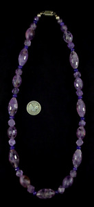 Vintage Mexican Necklace - Sterling Silver and Natural Amethyst