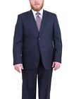 Mens Arthur Black Executive Portly Fit Navy Blue Check Two Button Wool Suit