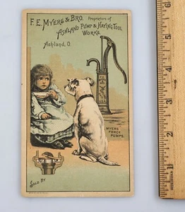 Victorian Trade Card Ashland Pump & Haying Tools F.E. Myers & Bro. Ashland Ohio - Picture 1 of 2
