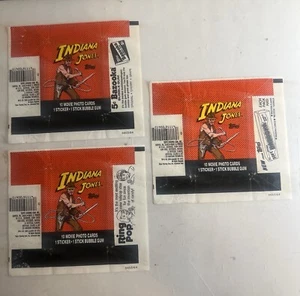 Indiana Jones Temple Of Doom Trading Card Wrappers Lot Of 3 VARIANT Topps 1984 t - Picture 1 of 7