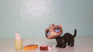 100% AUTHENTIC Littlest Pet Shop Lot #33 Brown Ferret w Accessories