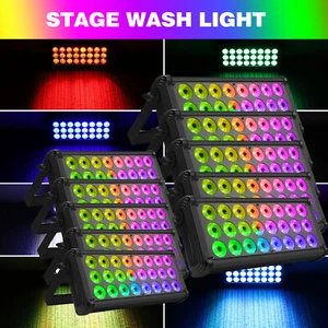 10stk 120W Wall Washer licht RGBW 24 LED DMX Bar Lichtleiste Bühnenlicht DJ Show - Bild 1 von 29