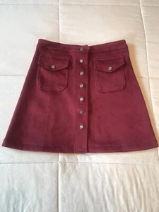 POP ENGLAND MIDI SKIRT ORIGINAL SUEDE  size 2 - Picture 1 of 10