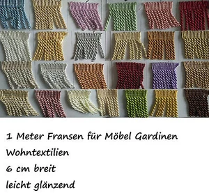  1m Fransen Drellierfranse Heimtextilien Gardinen Sofa Kissen 6cm 26 Farben - Bild 1 von 11