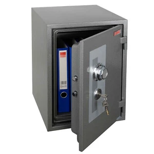 B-Ware Tresor MCW-L48, feuerfest Safe Geldschrank 44kg Metall 52x36x39cm grau - Bild 1 von 9
