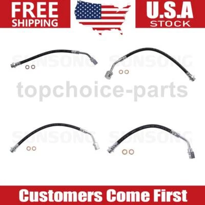 4pcs Front Rear Left & Right Brake Hose Line For 2005-2009 Chevrolet Uplander - Imagem 1 de 4