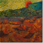 Ölgemälde 'Abendlandschaft bei Mondaufgang' nach Vincent Van Gogh in 53x53cm