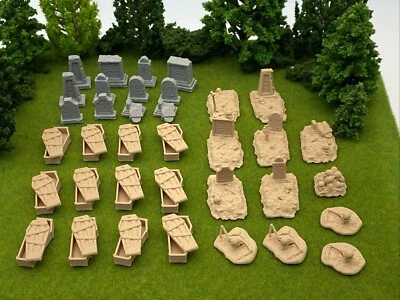 3D Printed HO Scale 36 Piece Zombie Apocalypse Set - Model Train Dioramas - Image 1 of 4