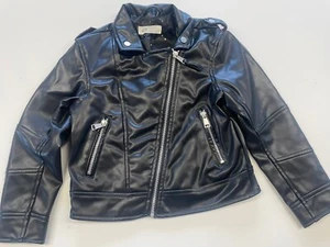 H&M Kids faux leather Moto jacket black size 6X - Picture 1 of 6
