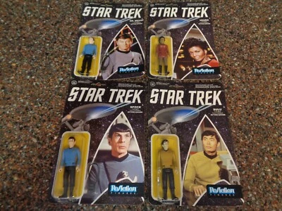 Lote 4 Figuras de Reacción Funko Star Trek 3.75" Spock Sulu McCoy Uhura Serie 1 NUEVO Foto 1 de 4