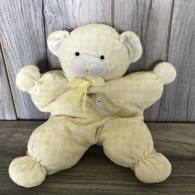 Peluche Animal Alley Baby Yellow Night Gingham Teddy Bear 11" Lovey (¡MUY QUERIDO!) Foto 1 de 4