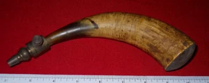 ANTIQUE NATURAL POWDER HORN , EMPTY - Picture 1 of 4
