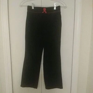 1989 Place Black Polyester Pants with a Pink Bow Size M - Picture 1 of 8