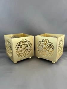 Paar Kerzenständer Gold Metall - Bild 1 von 3