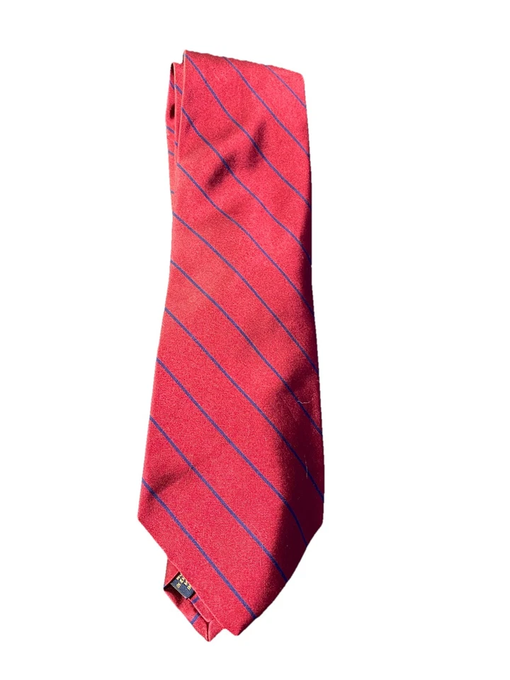 Галстук Brooks Brothers Golden Fleece Seven Fold красный/бордовый с синими полосками - Изображение 1 из 4