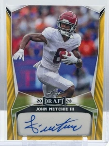 John Metchie III 2023 Leaf Draft Yellow RC Auto #BA-JM1 Houston Texans - Picture 1 of 2