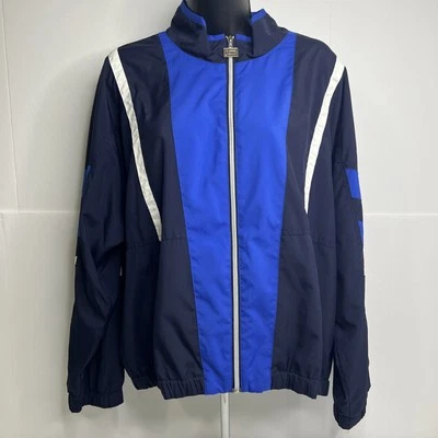 Vintage 80s Tail Tech Full Zip JACKET Women’s Large GOLF TENNIS Black/Blue/Wht - Image 1 of 4