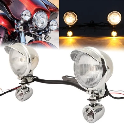 Passing Turn Signals Bar Light For Honda VT Shadow Ace Classic 500 700 750 1100 - Image 1 of 4