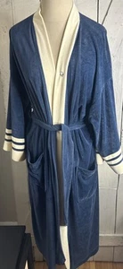 Christian Dior Robe DE Chambre Men OS Blue/TealVelvet Velour Bathroom Lounge Vtg - Picture 1 of 12