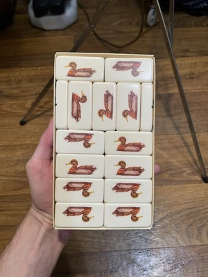 Duck Marblelike Dominoes Professional Extra Thick Set Puremco Box Instructions - Image 1 of 4