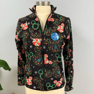 NWT Cherokee Disney Mickey Mouse Christmas Scrub Jacket XS Black Holiday Scrubs - Image 1 of 4