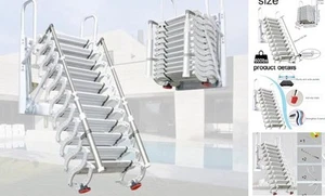 12 Steps Attic Stairs,Wall Mounted Folding Loft Ladder,Retractable Collapsible - Picture 1 of 7