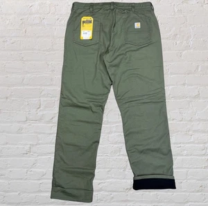 Pantalones Carhartt Calce Relajado Forrados Fuerza Resistentes Flexibles Verde Ropa de Trabajo Para Hombre 38x34 - Imagen 1 de 5