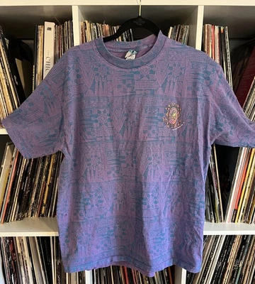 Vintage Op Ocean Pacific T-Shirt All Over Print Men’s Large XL Purple READ - Image 1 of 4