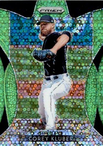 2019 Panini Prizm Prizms Lime Green Donut Circles #39 Corey Kluber /199