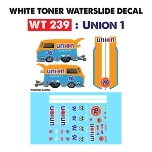 WT239 White Toner Waterslide Decals UNION_1 For Custom 1:64 Hot Wheels - Picture 1 of 6