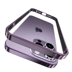 Phone Frame For iPhone 16 15 Pro Max 14 13 12 Aluminum Alloy Metal Hybrid Case - Picture 1 of 21