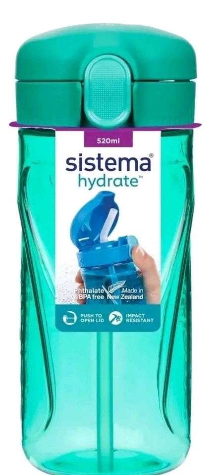 Sistema Quick Flip Straw Water Drink Juice Bottle School Office Work Gym 520ml - Image 1 of 1