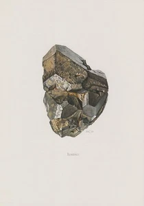 Ilmenit Titaneisen Titaneisenerz Farbdruck 1967 Mineralien Gesteine C. Caspari - Picture 1 of 1