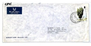 BERMUDA Cover Commercial Air Mail PHILATELY TREES USA Pasadena 1973 CP85 - Picture 1 of 4