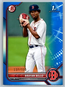 Brayan Bello 2022 Bowman Prospects 1st Blue Border /150 BP-107 Boston Red Sox - Picture 1 of 2