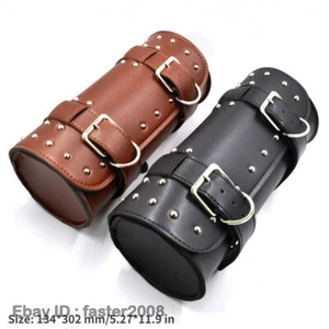 Bolsa de herramientas de horquilla delantera para motocicleta Bolsa de manillar de cuero PU Bolsas de sillín de almacenamiento - Imagen 1 de 19