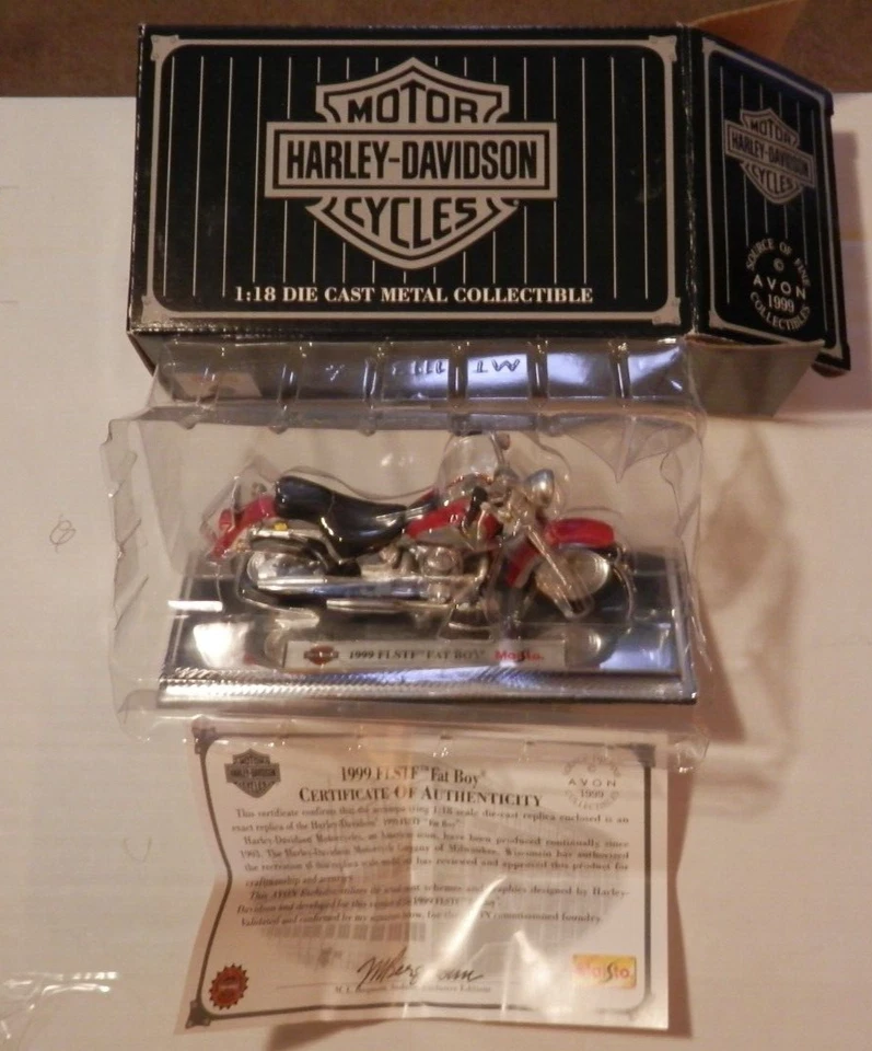 Harley Davidson Cycles 1999 FLSTF Fat Boy 1:18 Diecast by Avon - Image 1 of 1