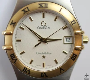 OMEGA Constellation Quartz White Dial 18K Yellow Gold St. Steel 33mm Watch w/Box - Picture 1 of 12