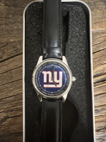 New York Giants Super Bowl XXV Victories Watch with Leather Band. NEW Cover