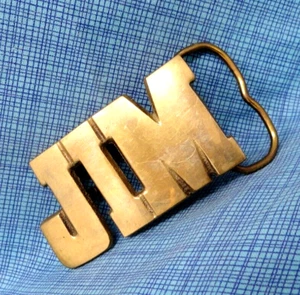 Hebilla de cinturón JIM icónica años 80 recortada latón nombre de colección Aminco Taiwán .TAZ787 - Imagen 1 de 8