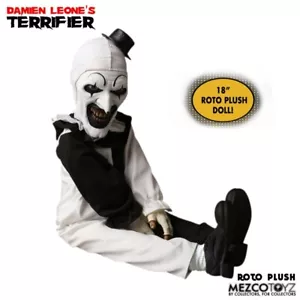 Damien Leone TERRIFIER Art The Clown 45 cm Roto Plush Doll Action Figure Mezco - Imagen 1 de 9