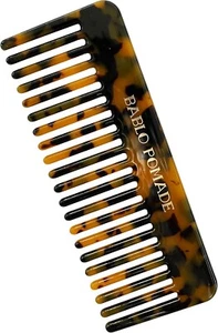 BABLO POMADE breiter Kamm, Schildpatt Marmor Muster, bernsteinbraun - Bild 1 von 4