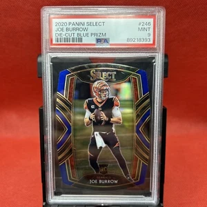 2020 PANINI SELECT #246 JOE BURROW DIE-CUT LIGHT BLUE PRIZM PSA 9 MINT RC - Picture 1 of 2