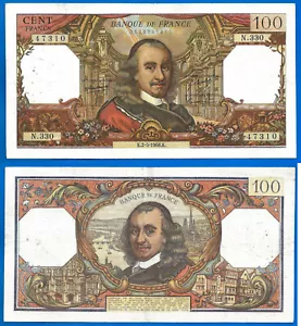 France 100 Francs 1968 2 May Serie N Corneille Europe Free Shipping World - Picture 1 of 3