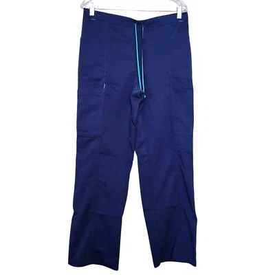 Scrub Star Womens Scrub Bottons Size M Blue Drawstring Pockets Straight Leg - Image 1 of 4