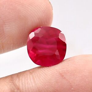 Natural Mozambique Blood Red Ruby 10x10 MM Cushion Cut Loose Gemstone 5.00 Ct